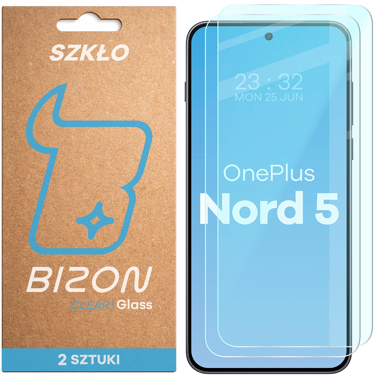 Szkło hartowane Bizon Glass Clear Duo do OnePlus Nord 5, 2 sztuki